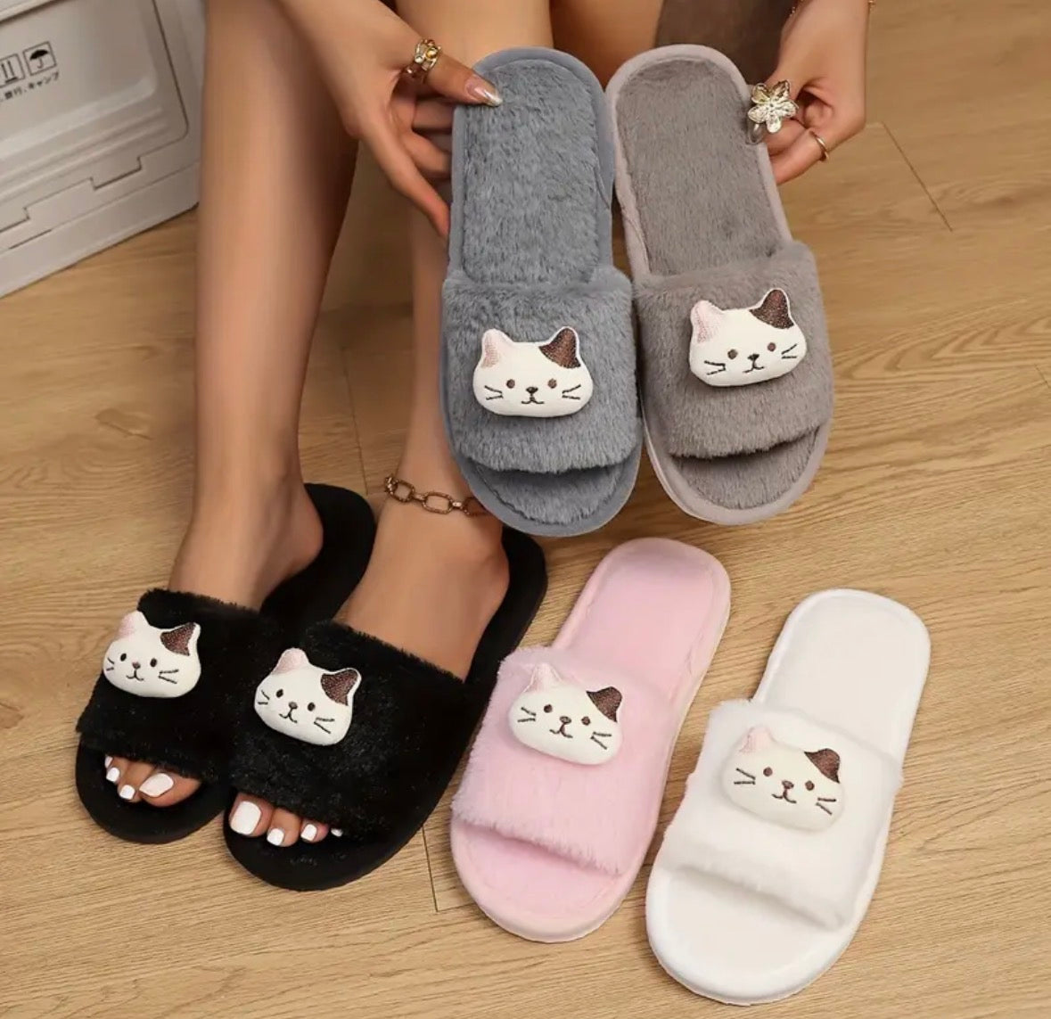 Pantuflas Gatito - Marfil