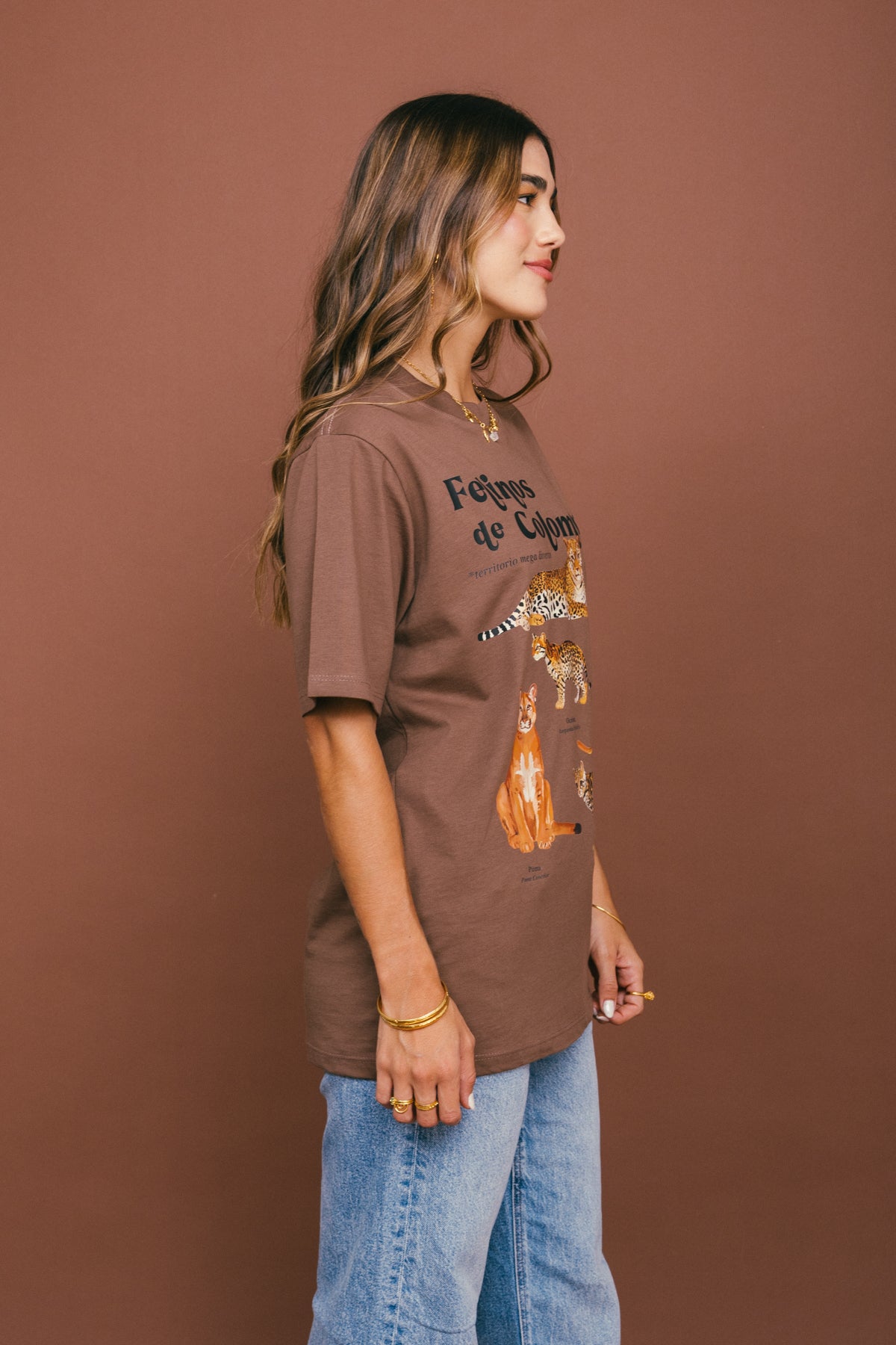 Camiseta Felinos de Colombia Café