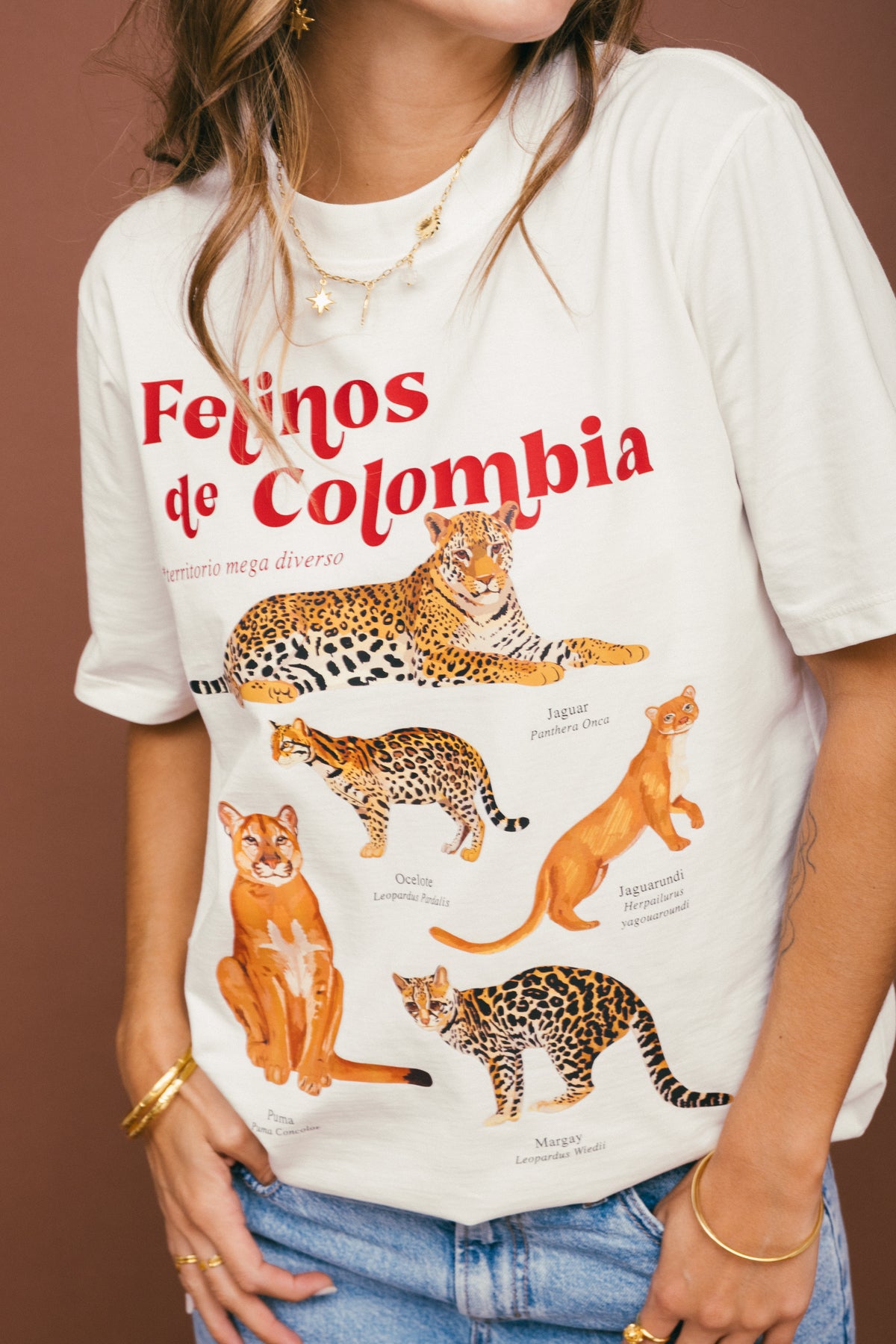 Camiseta Felinos de Colombia Marfil
