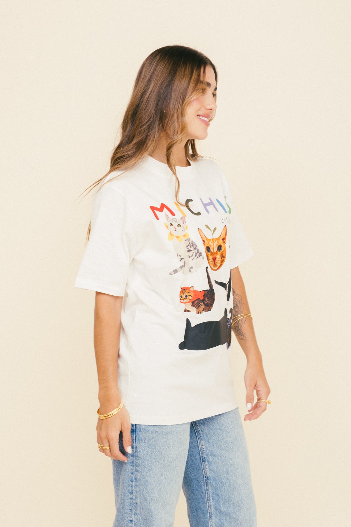 Camiseta Michis Criollos Marfil