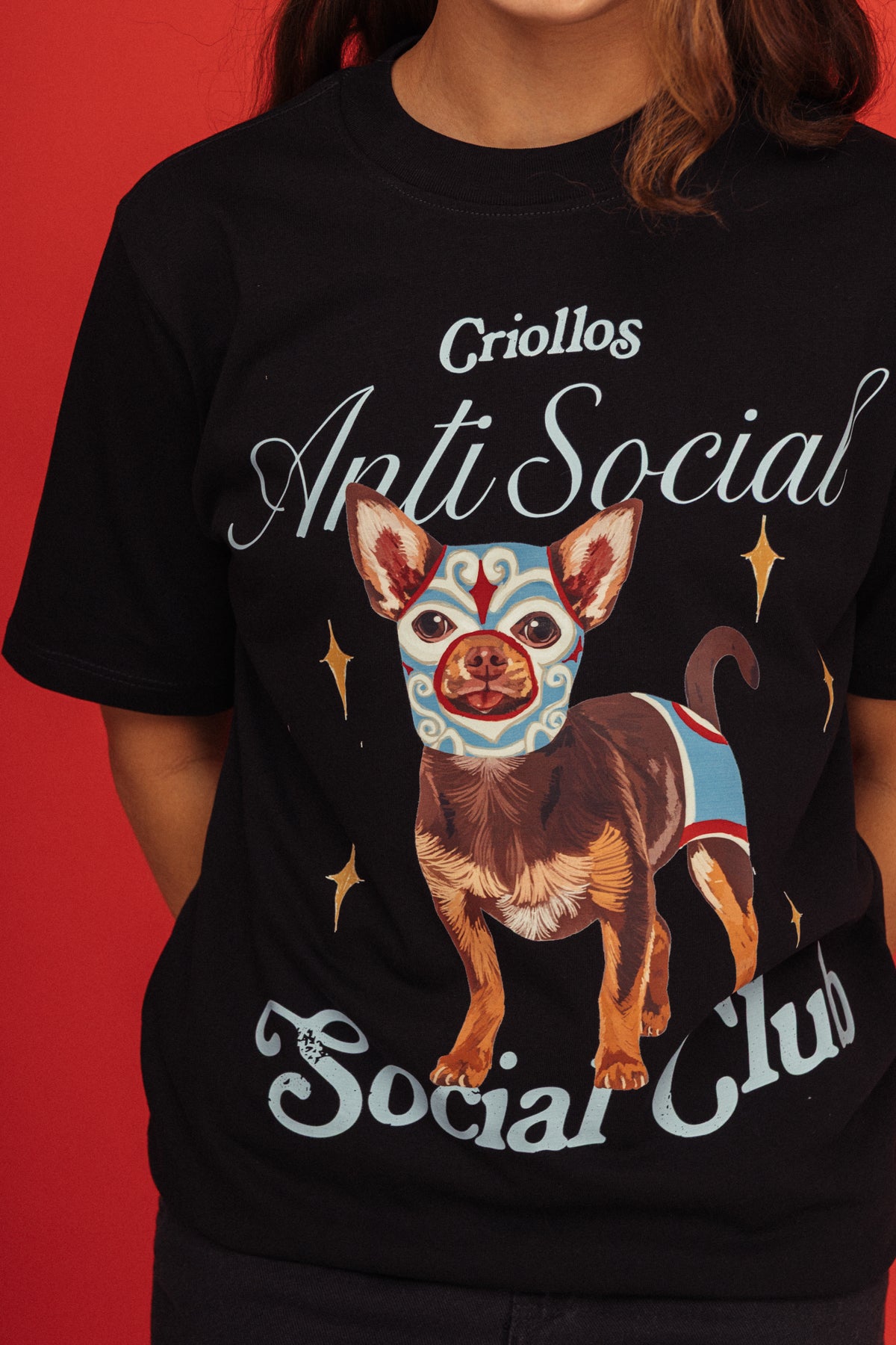 Camiseta Perrito Luchador Negro