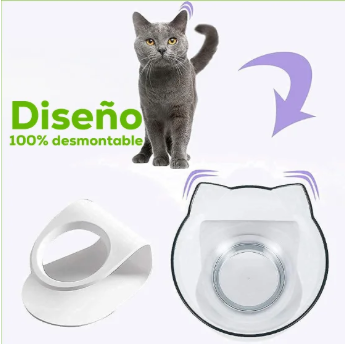 Comedero Alto Cara de Gato
