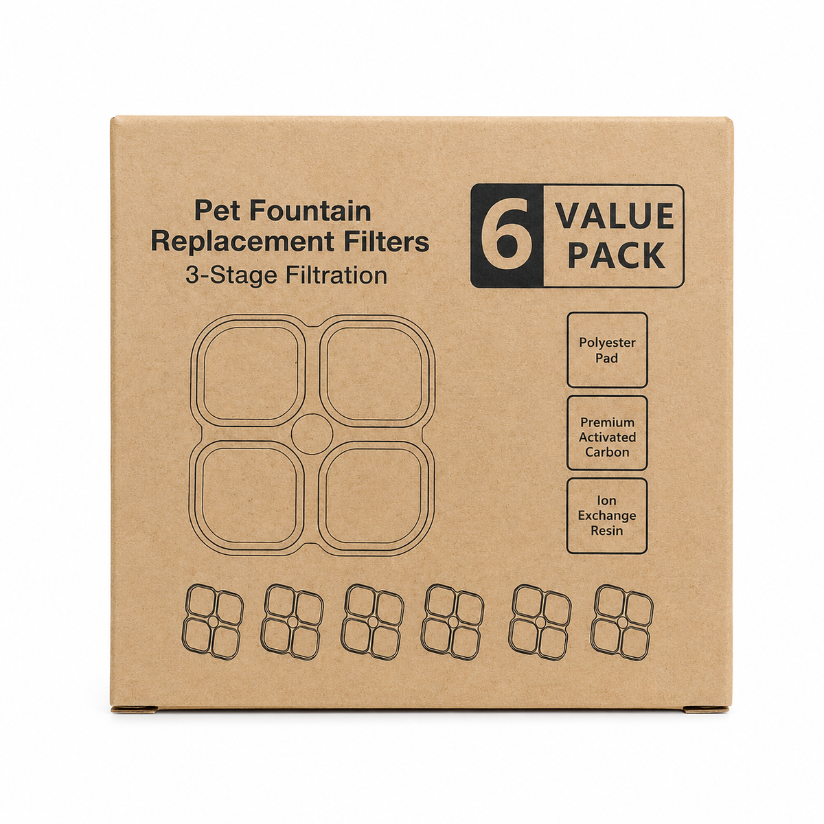 Filtros Cuadrados Caja x6 Unidades