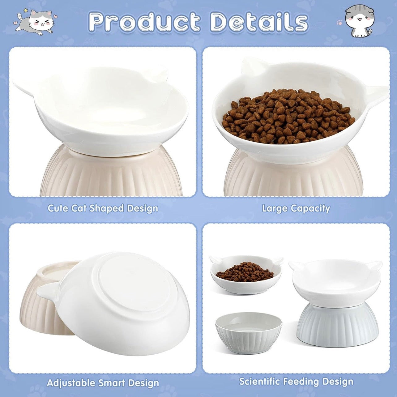 Comedero Individual Alto en Cerámica