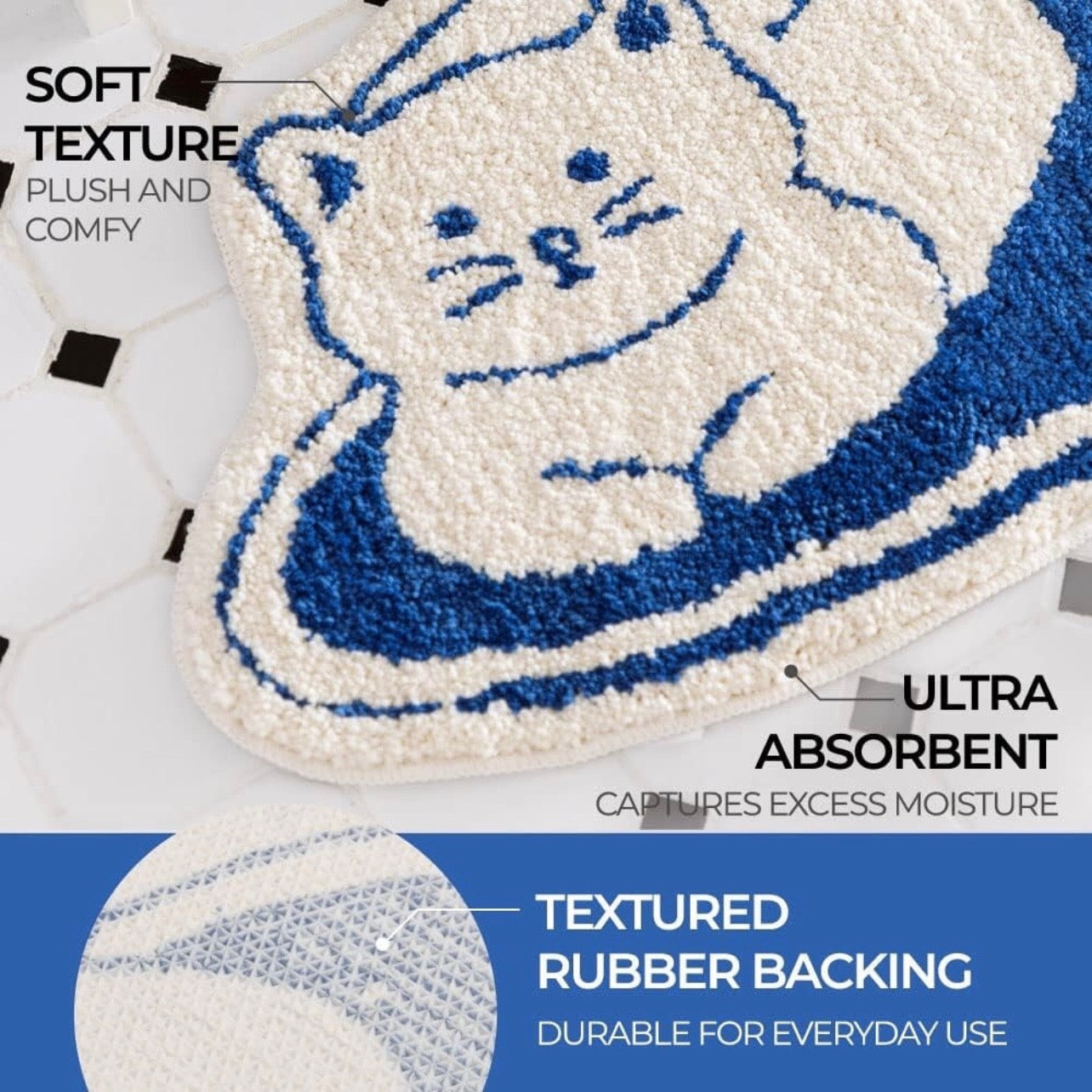 Tapete Decorativo Antideslizante Gato Pan