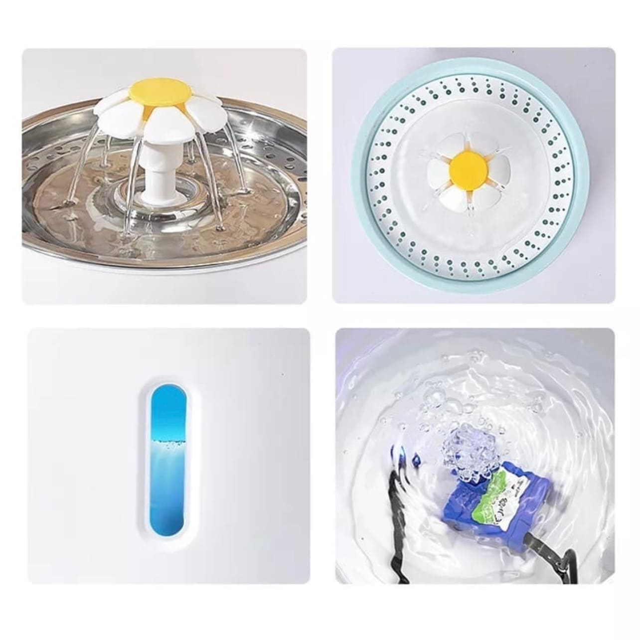 Fuente de Agua para gatos flor metálica