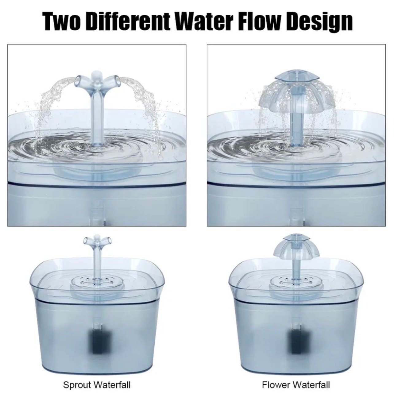 Fuente para gatos cuadrada transparente 2.5L