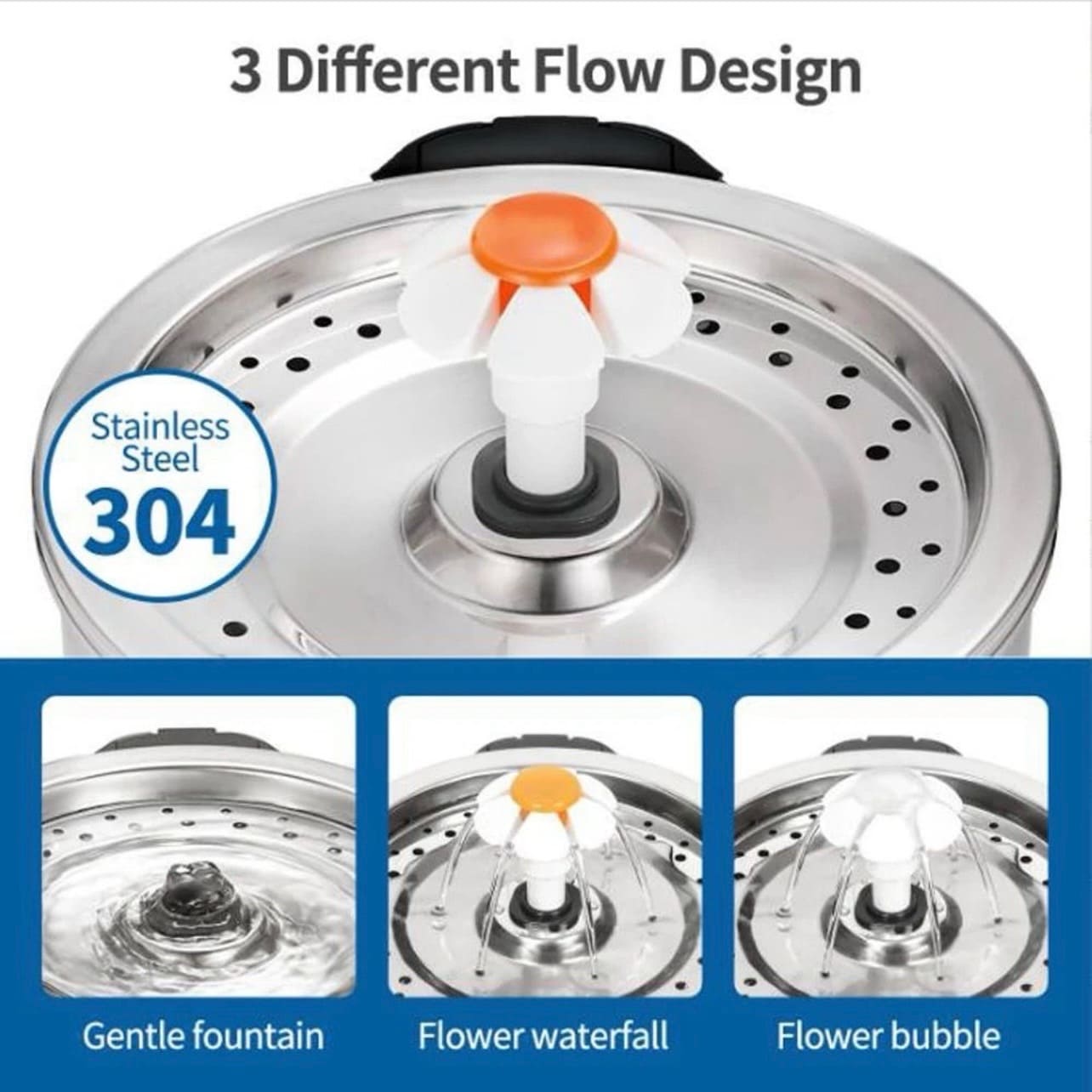 Fuente de Agua Flor en Acero