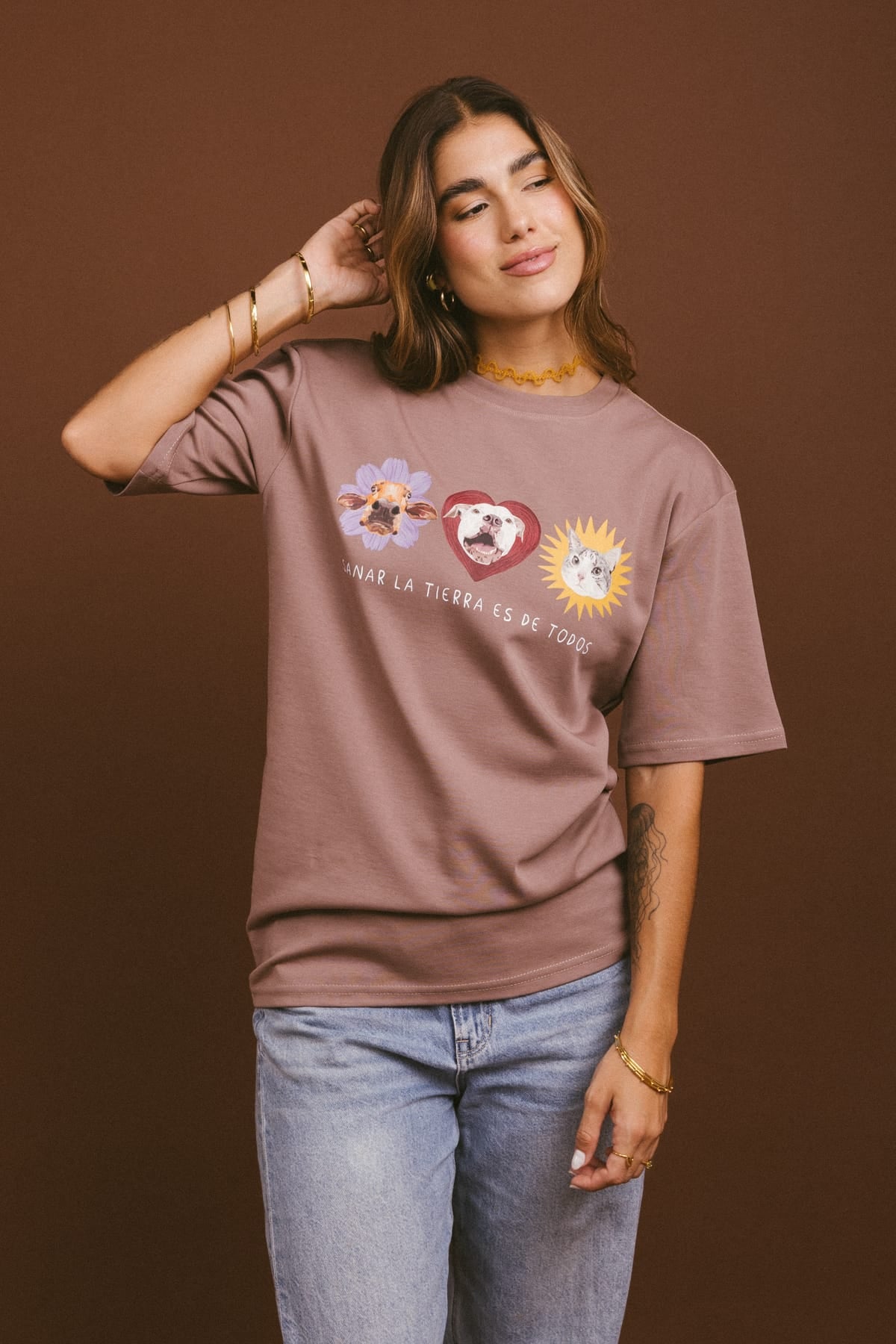 Camiseta Todos Sienten - Chocolate