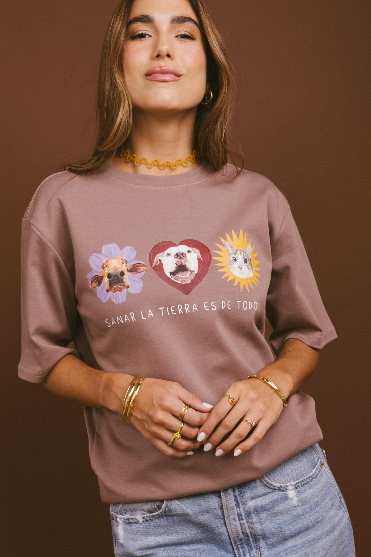 Camiseta Todos Sienten - Chocolate