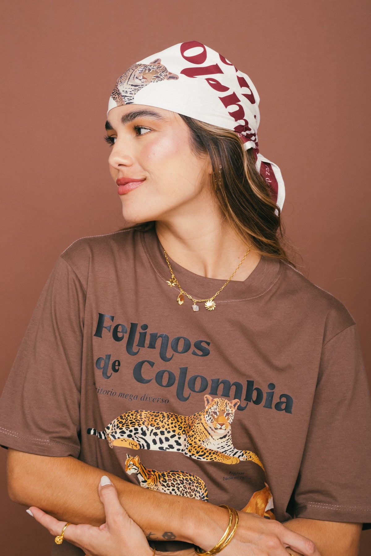 Pañoleta Felinos de Colombia Marfil