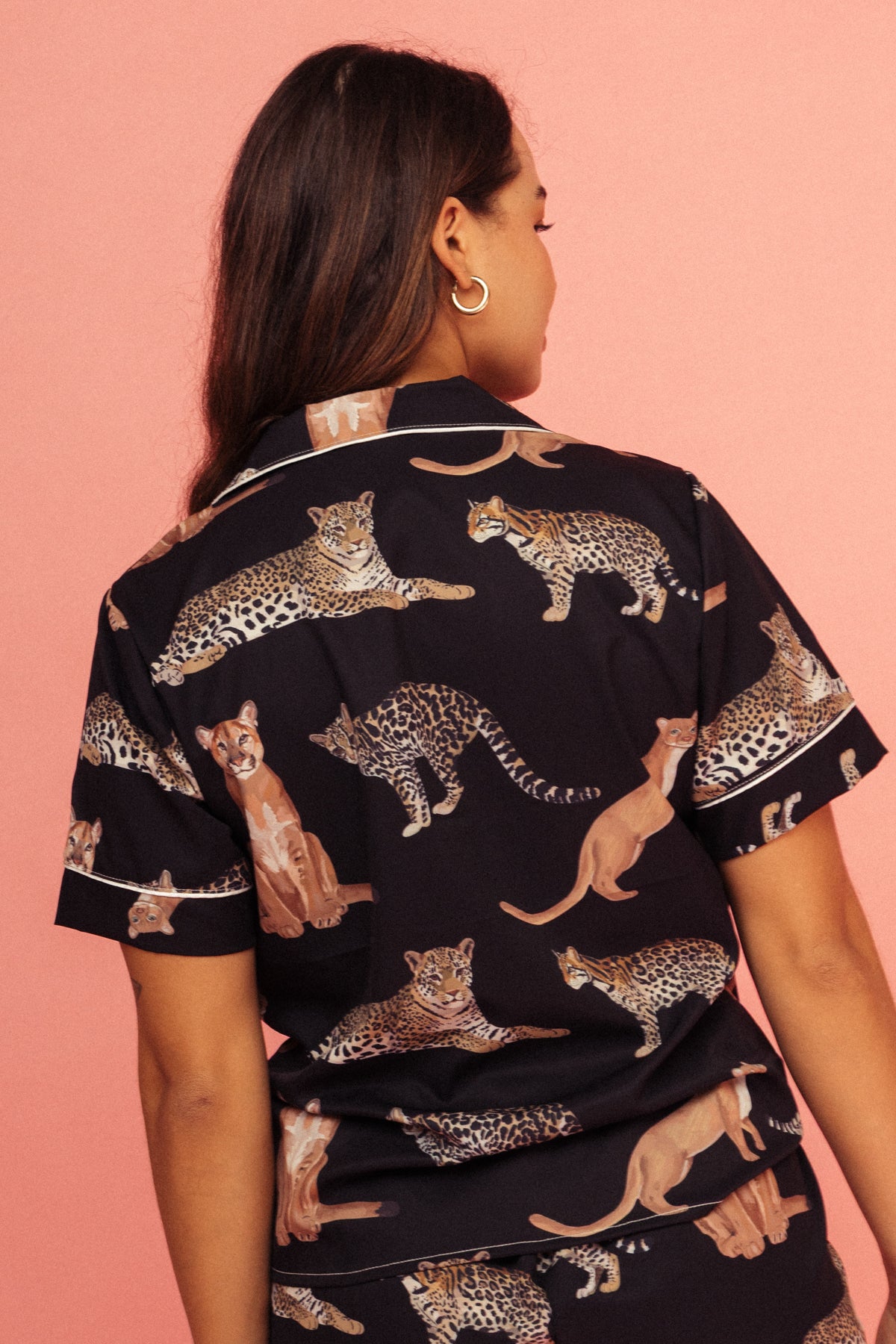 Pijama Short Felinos Negro