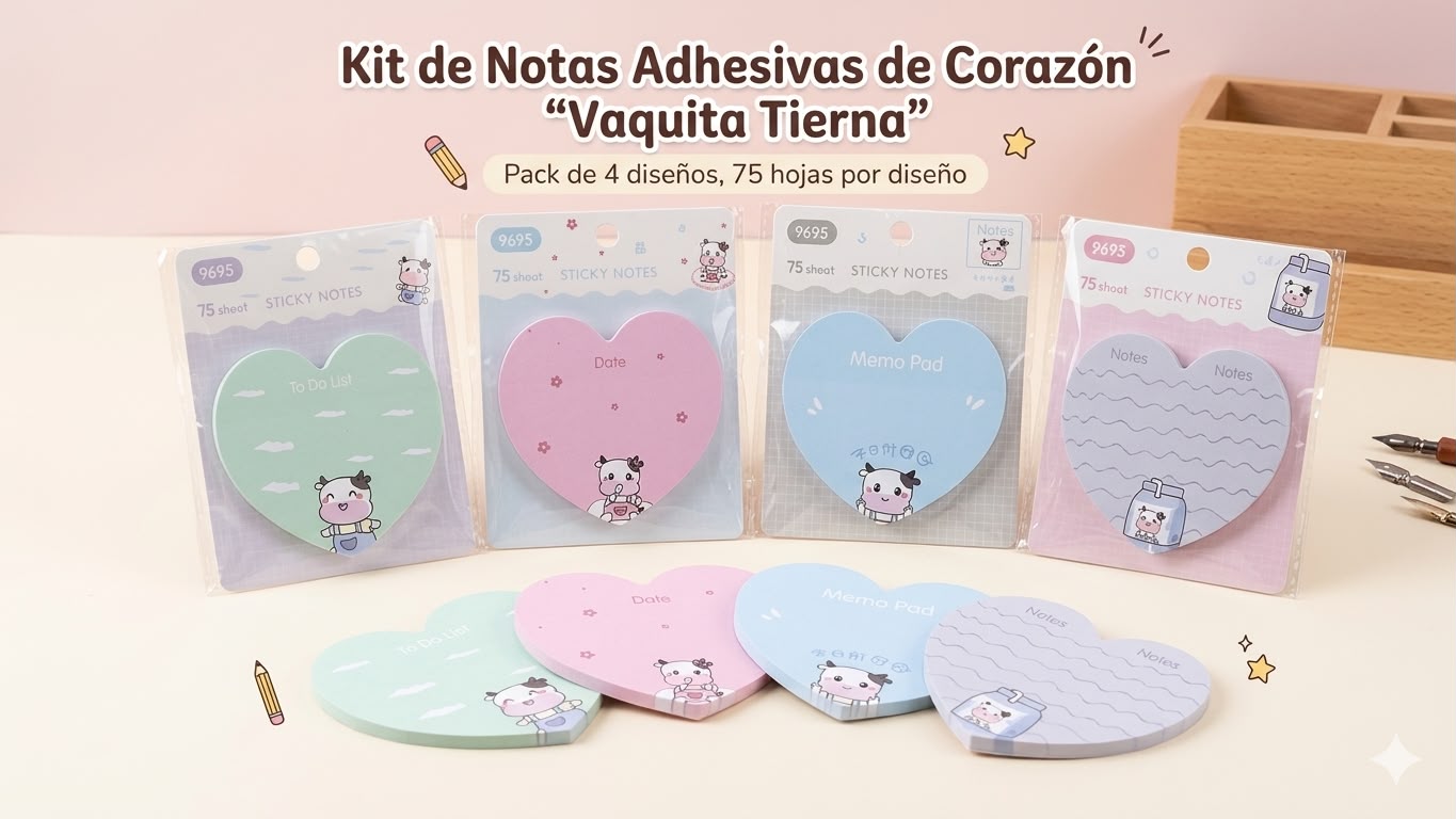 Notas Adhesivas Vaquita Corazón