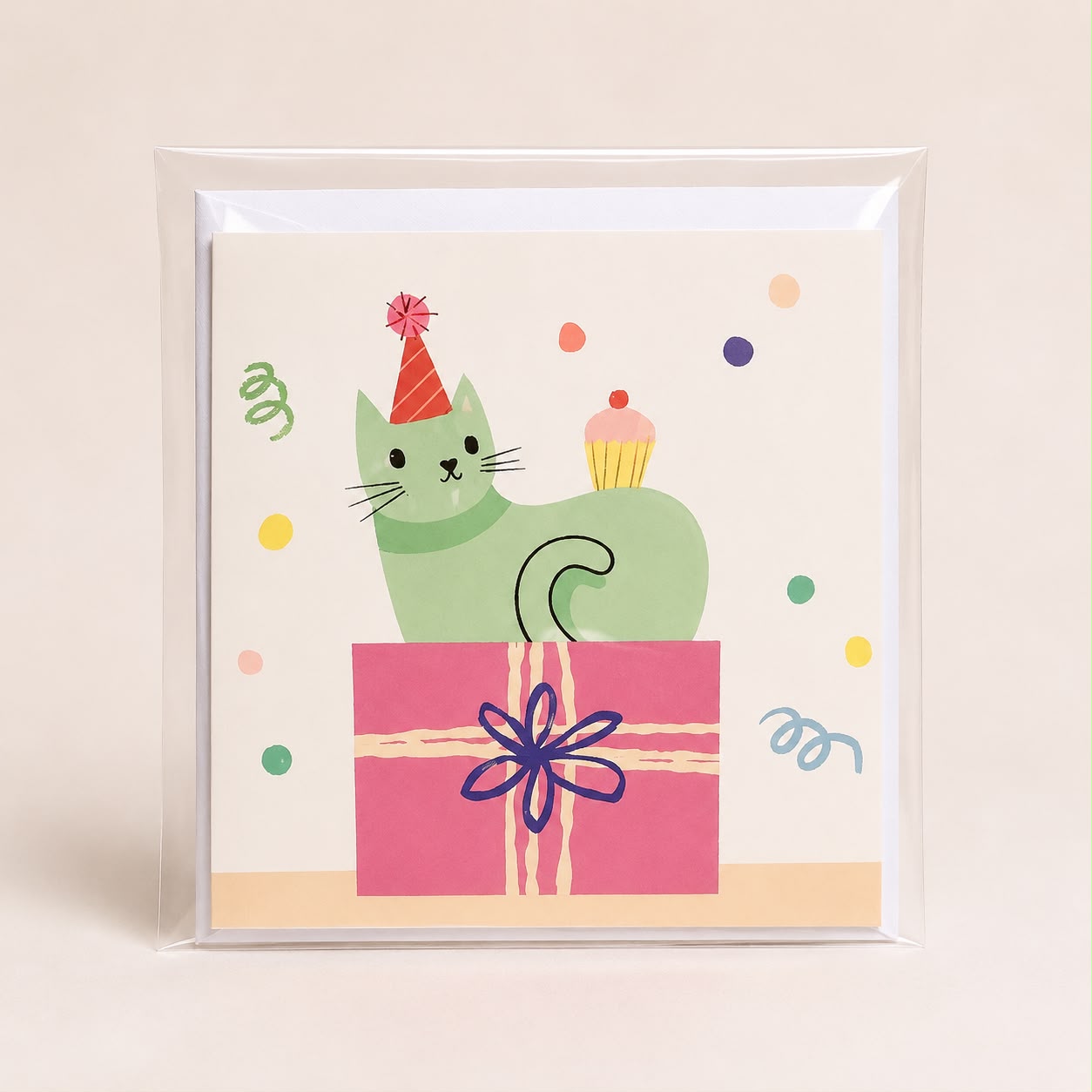 Tarjeta de Felicitación Diseño Gato