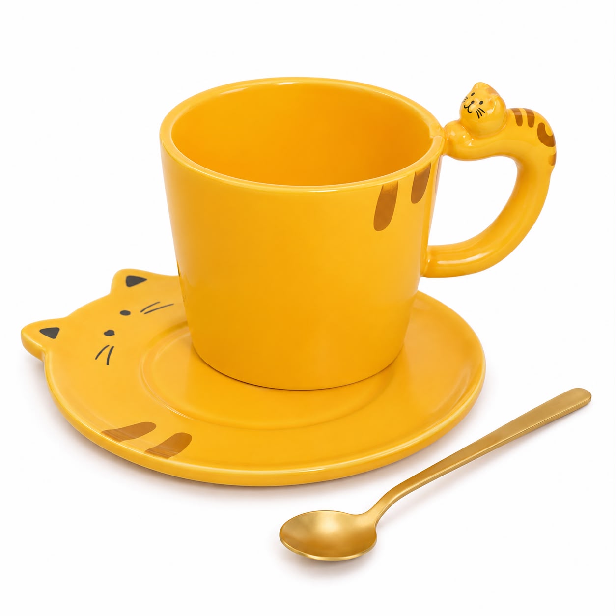 Set de vaso y plato Amarillo