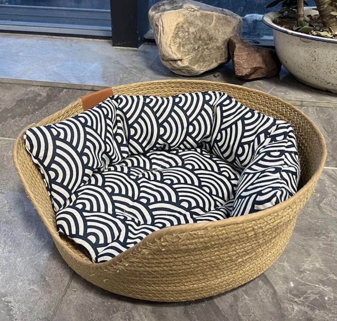 Cama Canasto en Bambú para Gatos