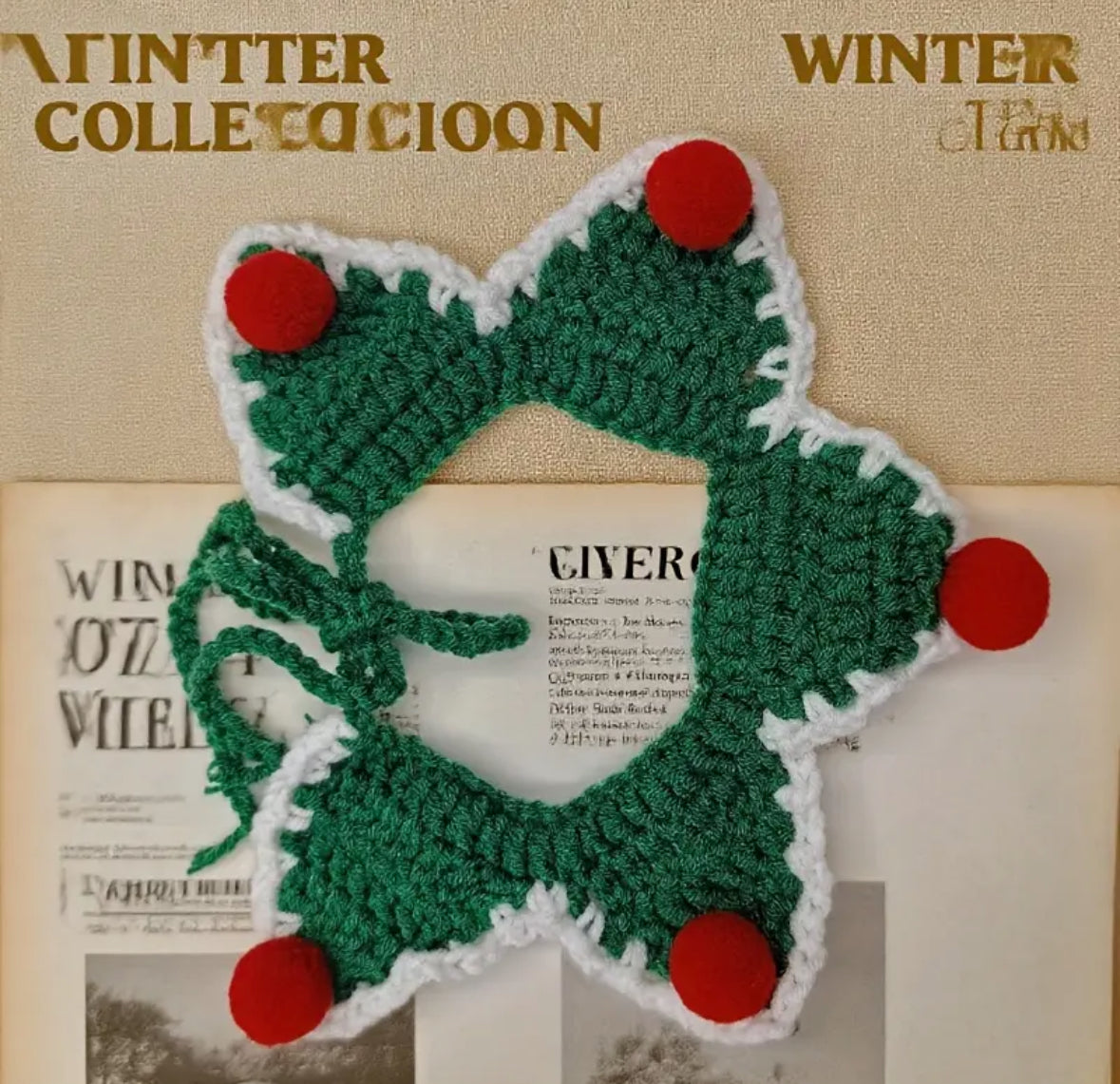 Collar Navideño  Tejido - Verde