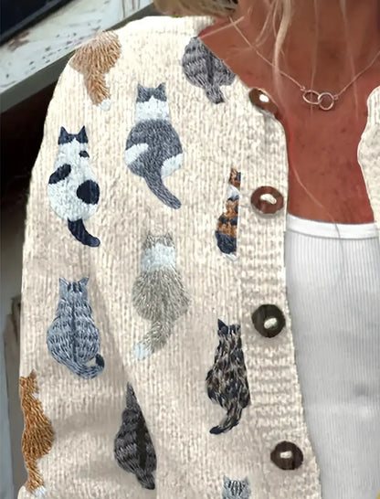 Suéter con Diseño de Gatitos