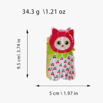 Pinza para el cabello Gatito Cereza