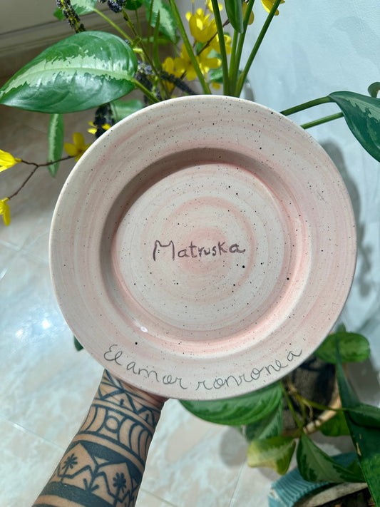Plato en Cerámica - El Amor Ronronea