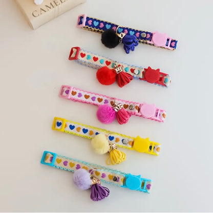 Collar Antiahogo Para Gato Corazones - Amarillo