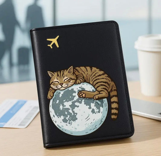 Portapasaporte de Gatito - Negro
