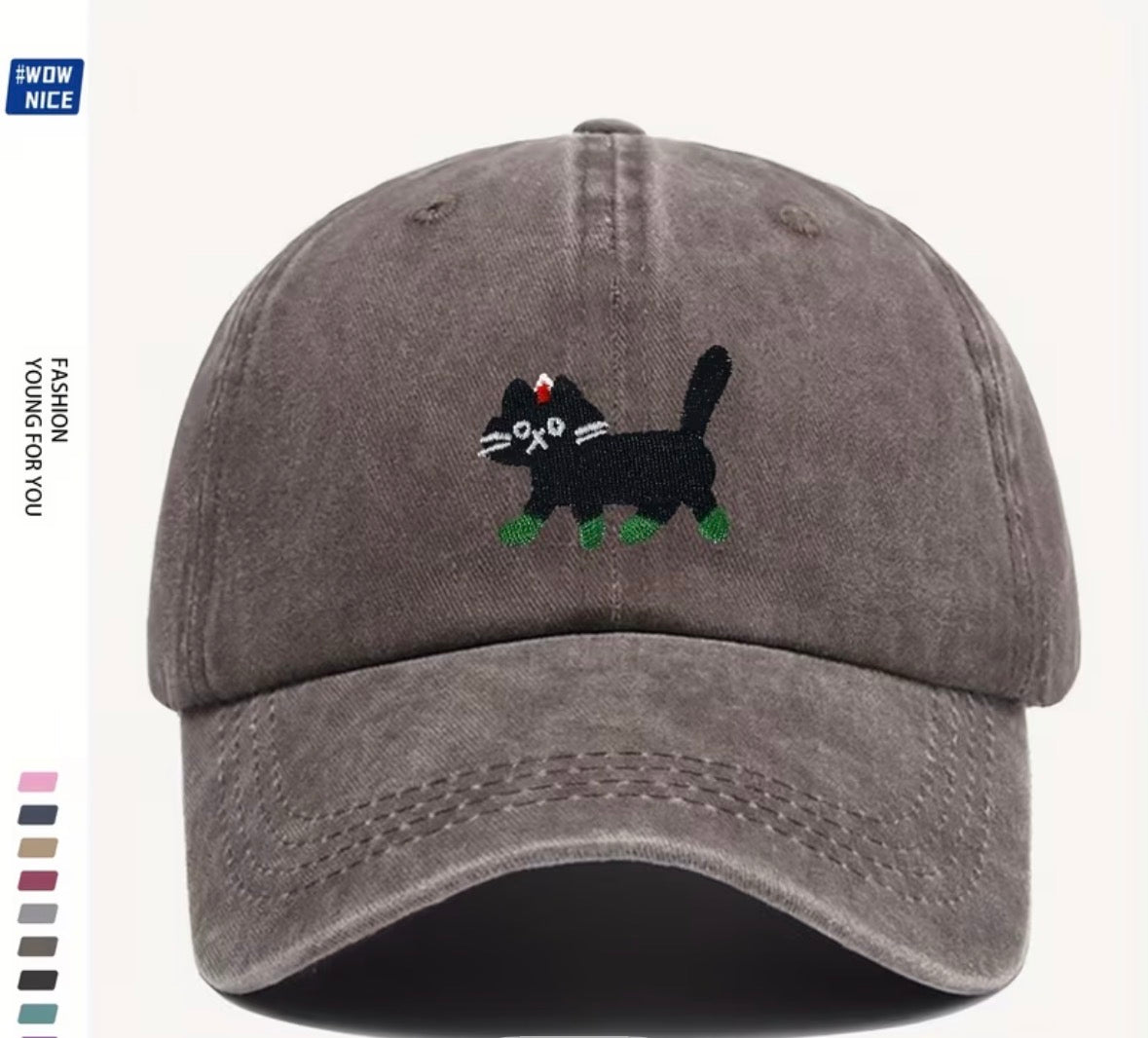 Gorra Ajustable Bordado Gatito