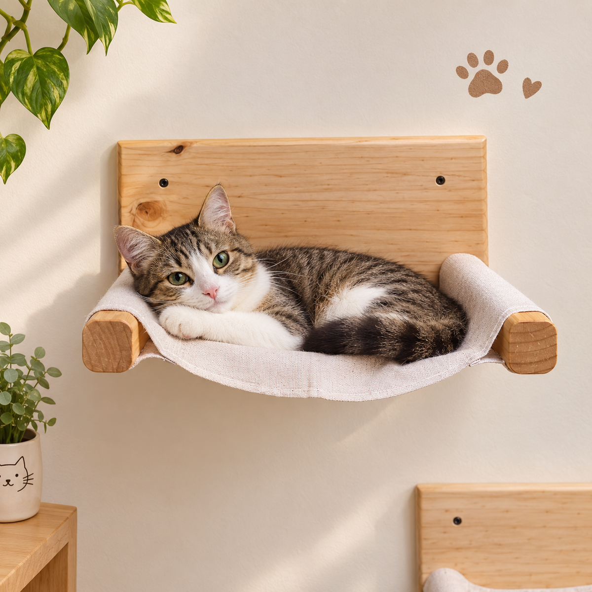 Hamaca de Pared para Gatos En Pino
