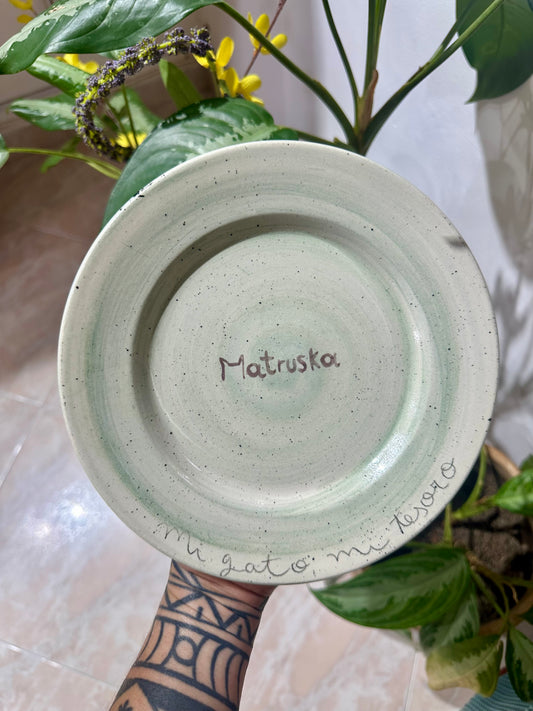 Plato en Cerámica - Mi Gato Mi Tesoro