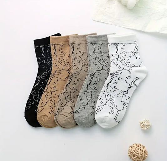 Medias con Estampado de Gatitos