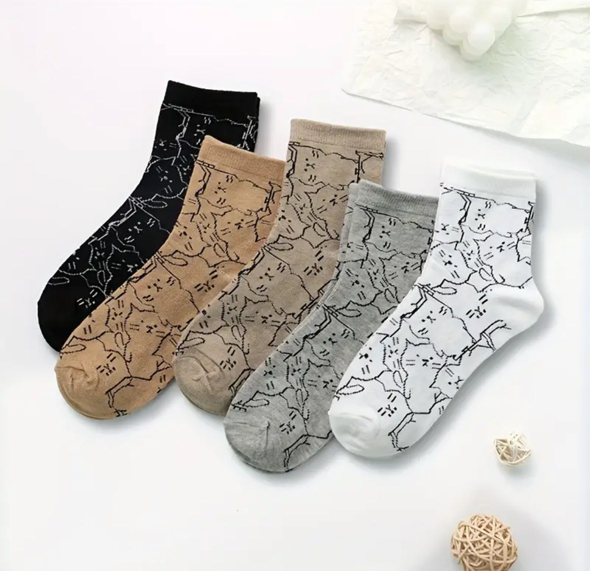 Medias con Estampado de Gatitos