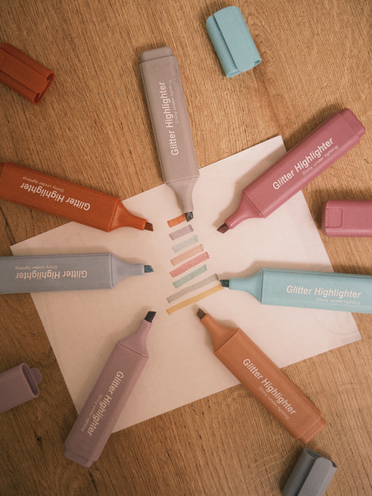 Resaltadores con Glitter