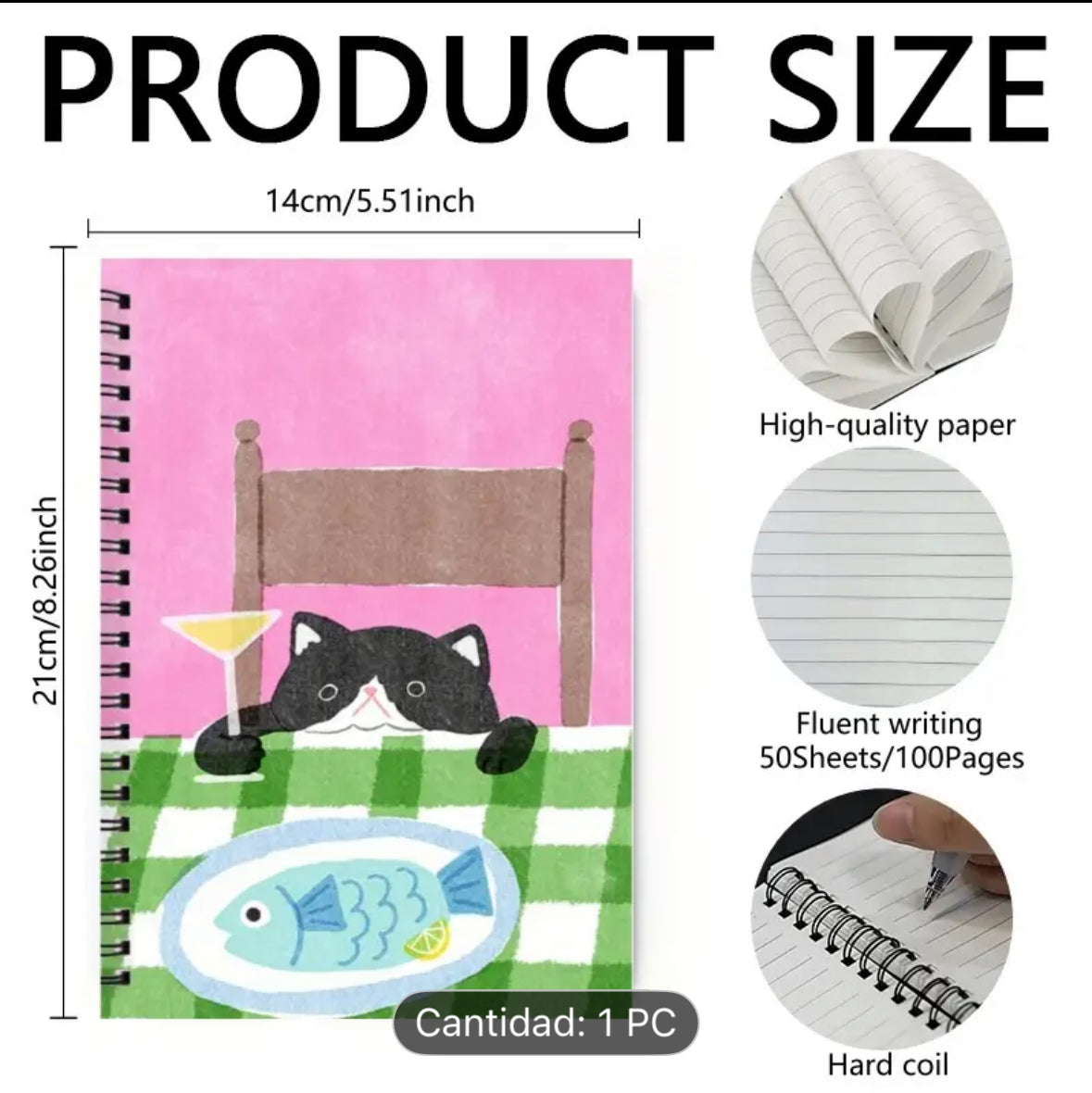 Cuaderno Rayado Gato Pez