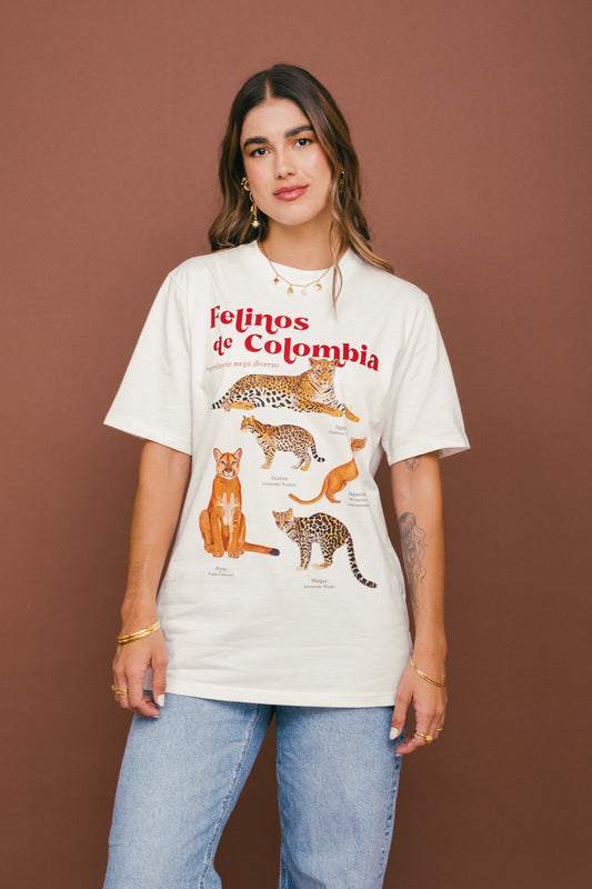 Camiseta Felinos de Colombia Marfil