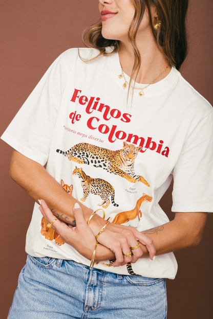 Camiseta Felinos de Colombia Marfil