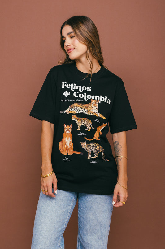 Camiseta Felinos de Colombia Negro