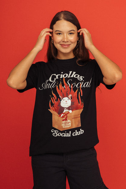 Camiseta Gatita Onfire	Negro