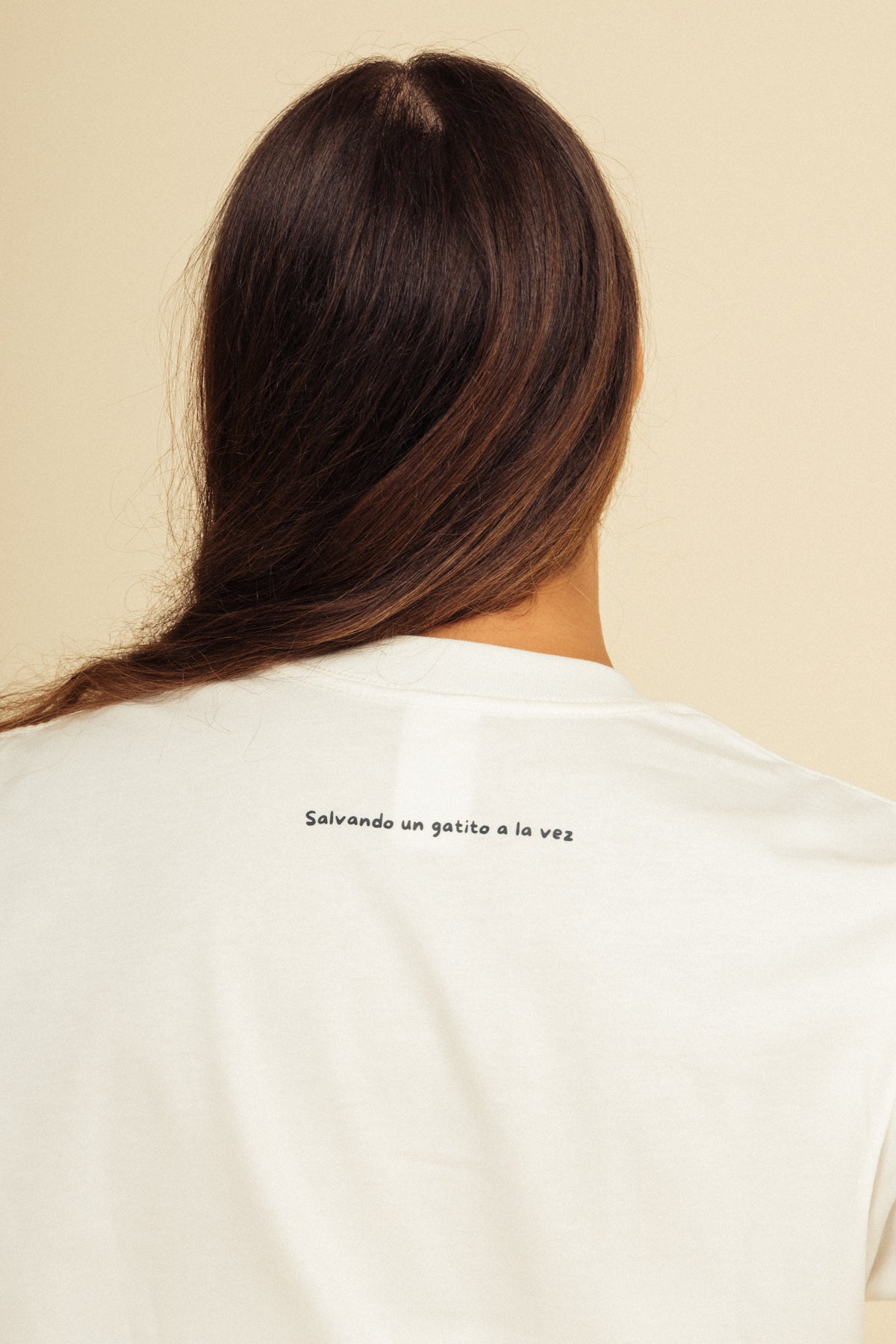 Camiseta Gatito Alas Marfil