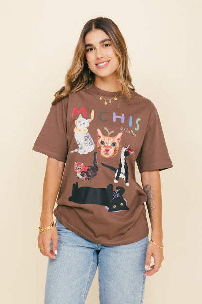 Camiseta Michis Criollos Café