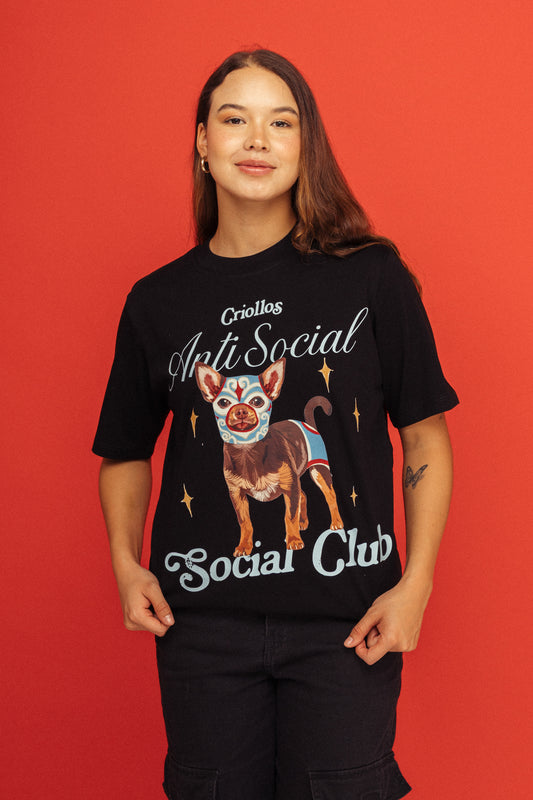 Camiseta Perrito Luchador	Negro