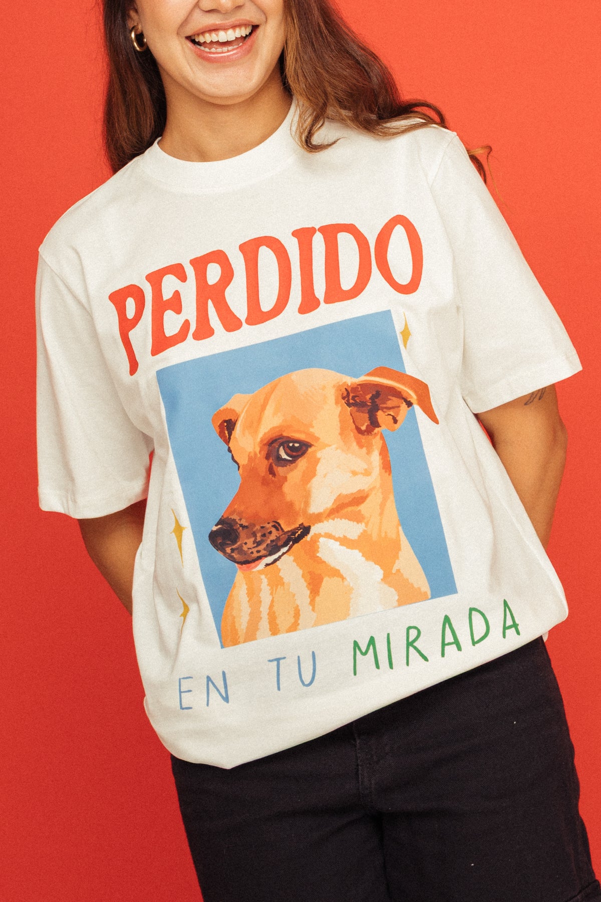Camiseta Perrito Perdido Marfil