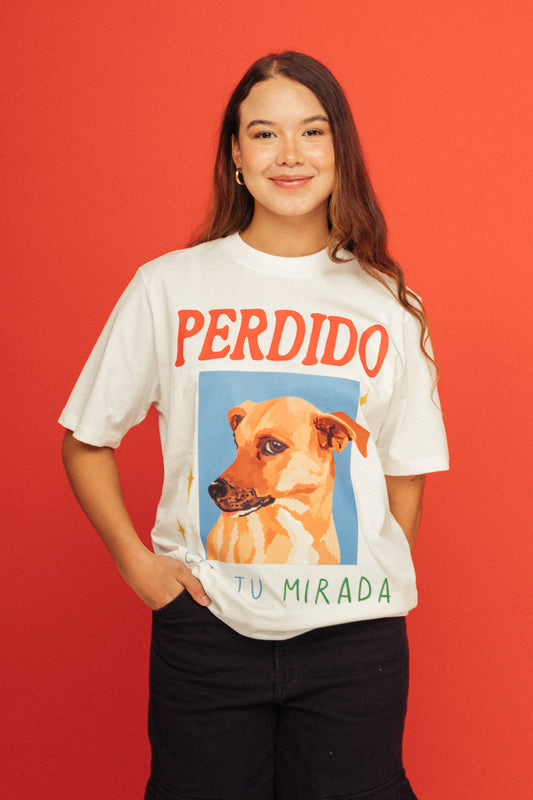 Camiseta Perrito Perdido Marfil