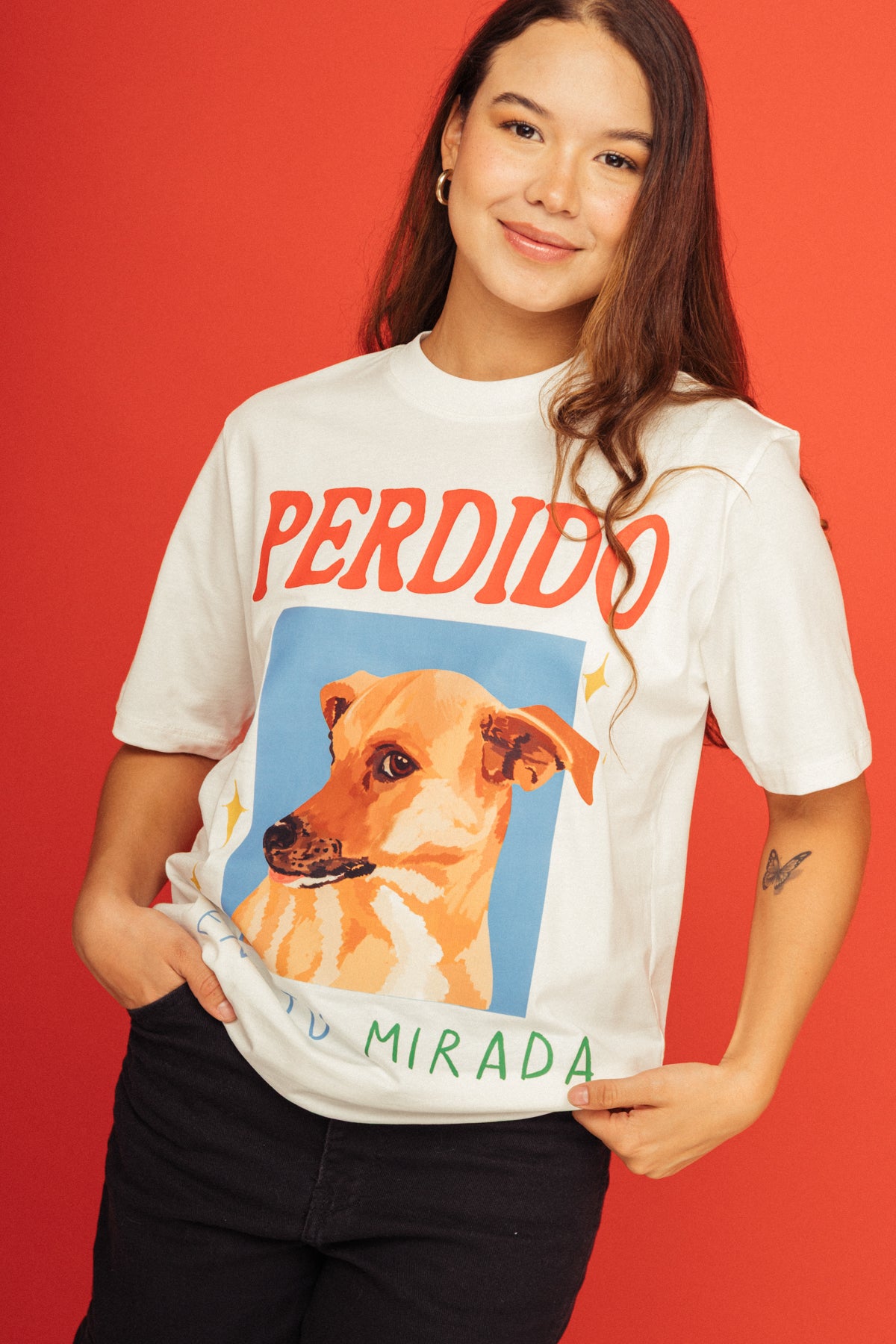 Camiseta Perrito Perdido Marfil