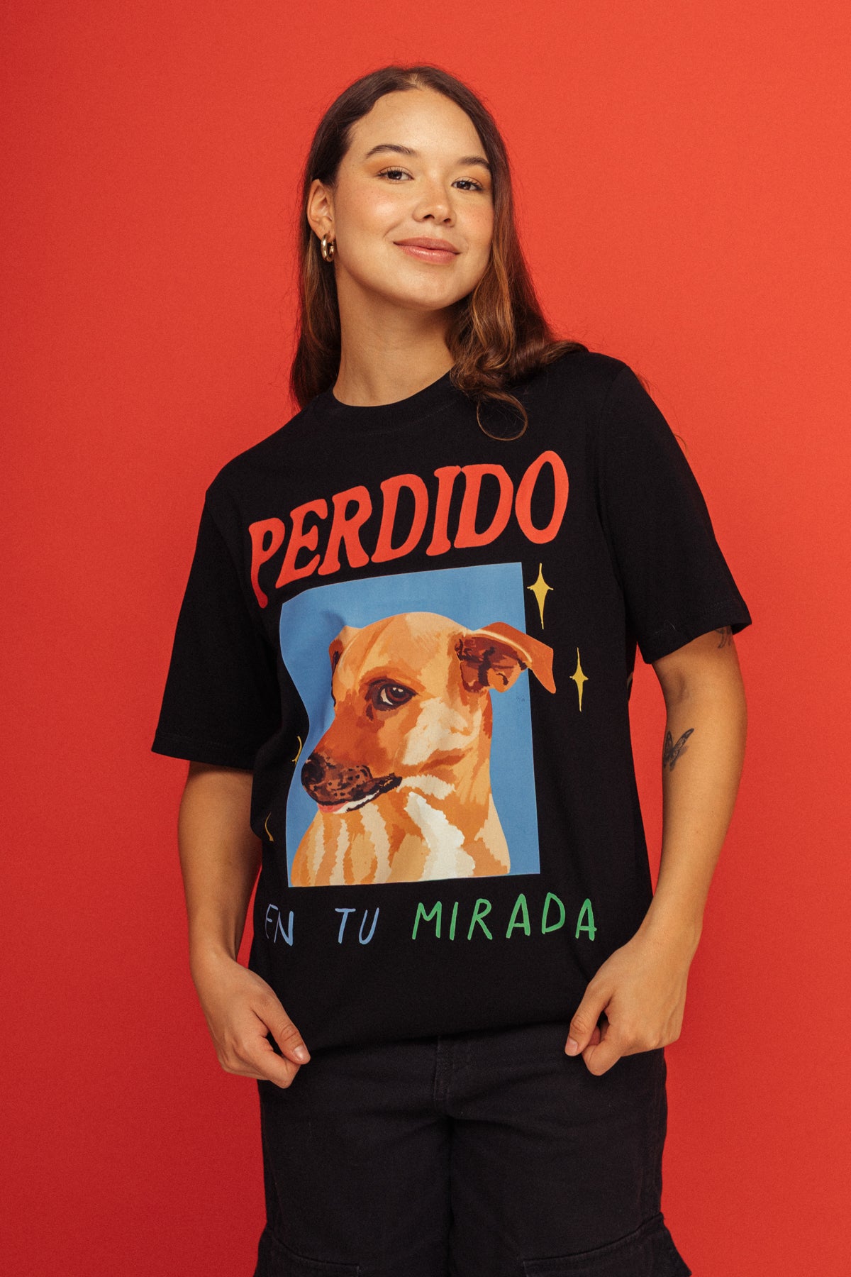 Camiseta Perrito Perdido Negro