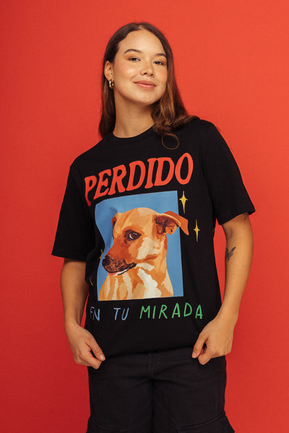 Camiseta Perrito Perdido Negro
