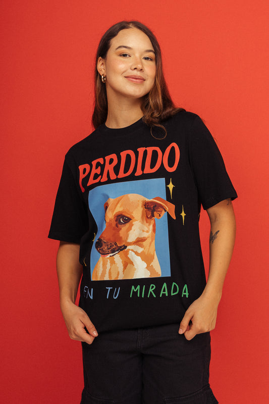 Camiseta Perrito Perdido Negro