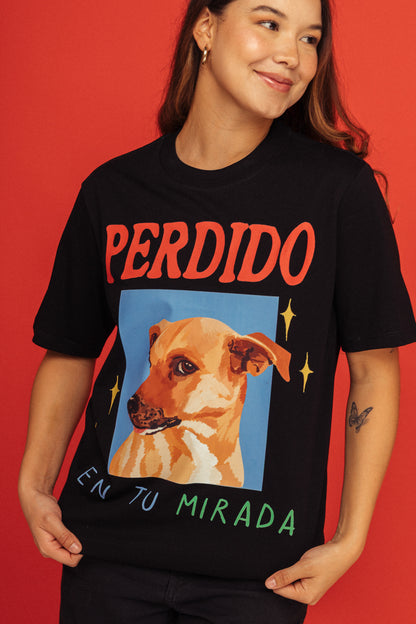 Camiseta Perrito Perdido Negro