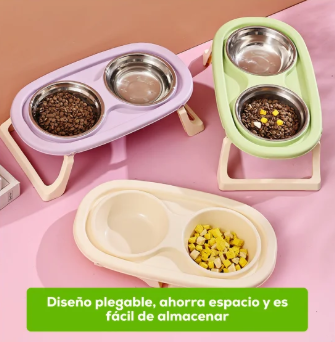 Comedero Plegable Doble Alto