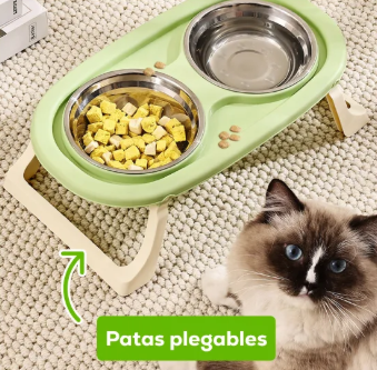 Comedero Plegable Doble Alto