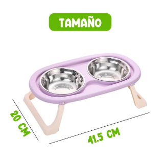 Comedero Plegable Doble Alto